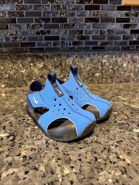 Nike New Toddler Boys Closed Toe Sandals 7C Blue Black Lightweight Quick Drying